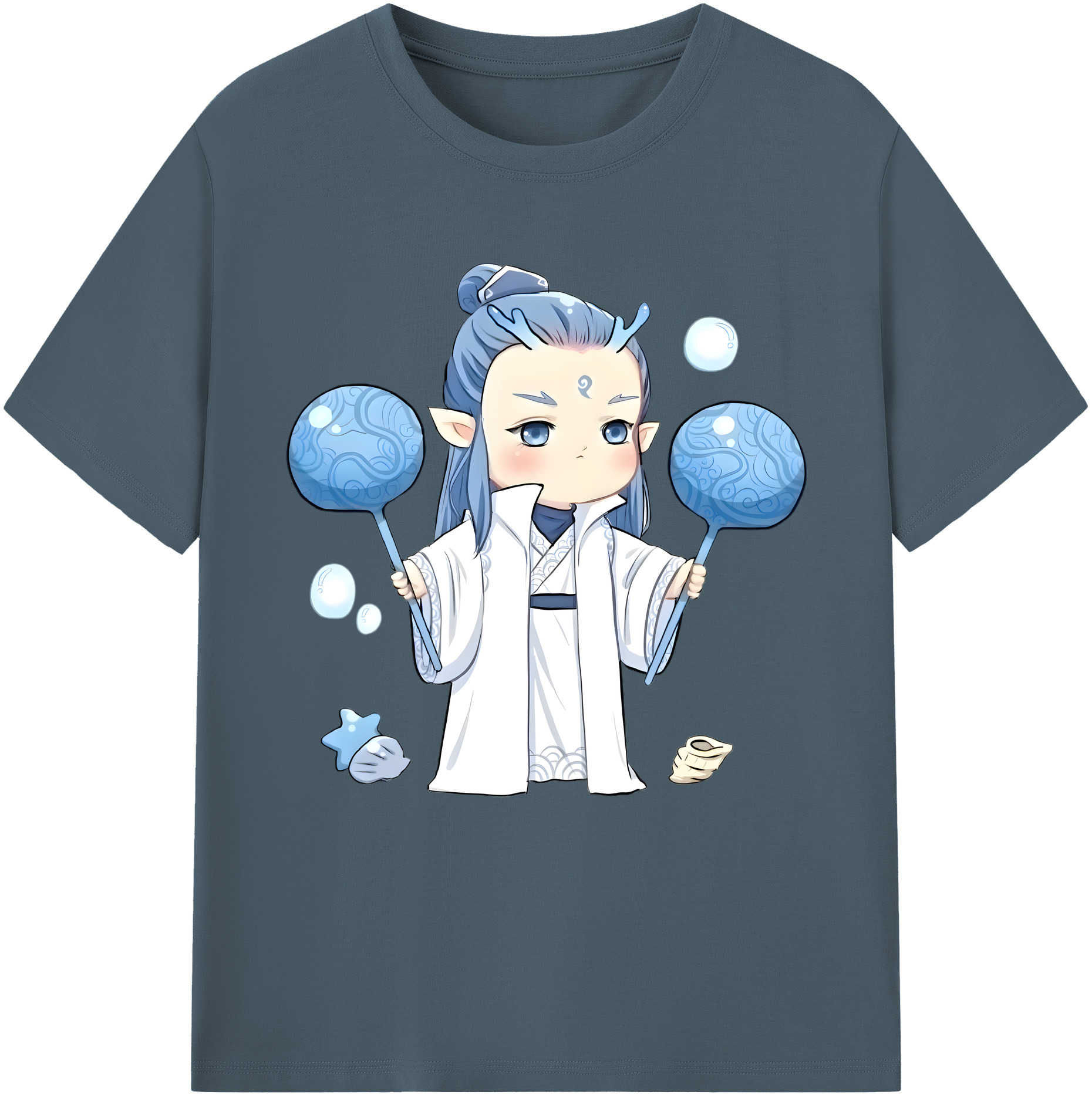 （画像用） Ne Zha 2 ナタ 魔童の大暴れ 綿100％半袖Tシャツ（フロントプリント）